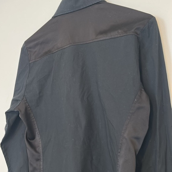 Valentina’s Women’s Italian Black Button Down Top, Large - Picture 9 of 12